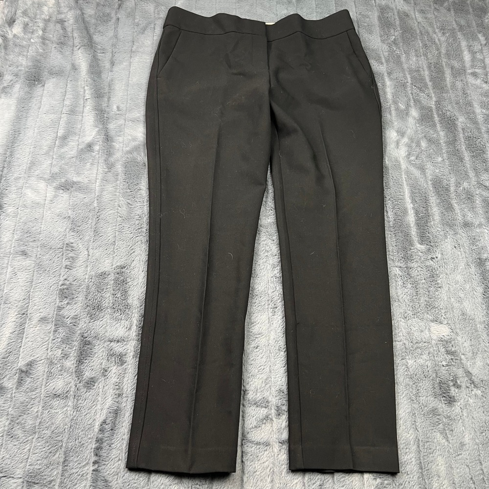 LOFT Marisa Fit Black Straight Leg Dress Pants Size 8 Stretch Work Trousers